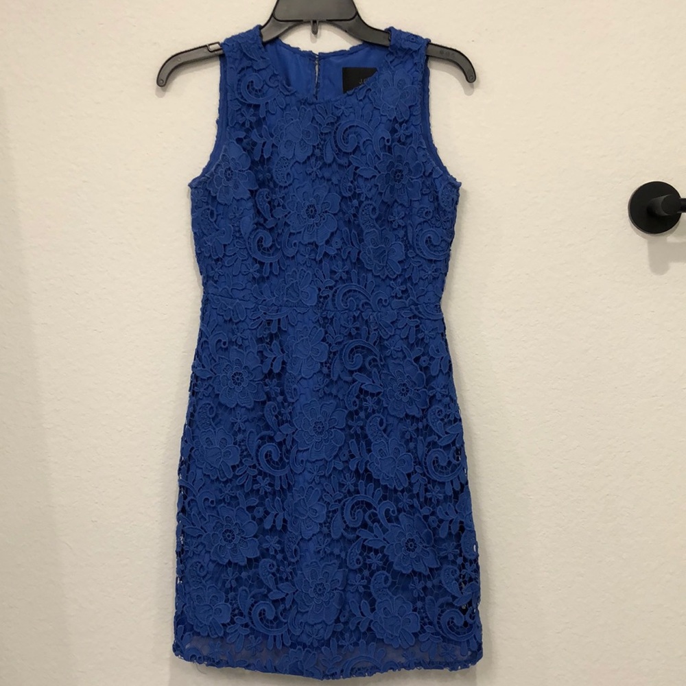J. Crew blue floral knee-length dress